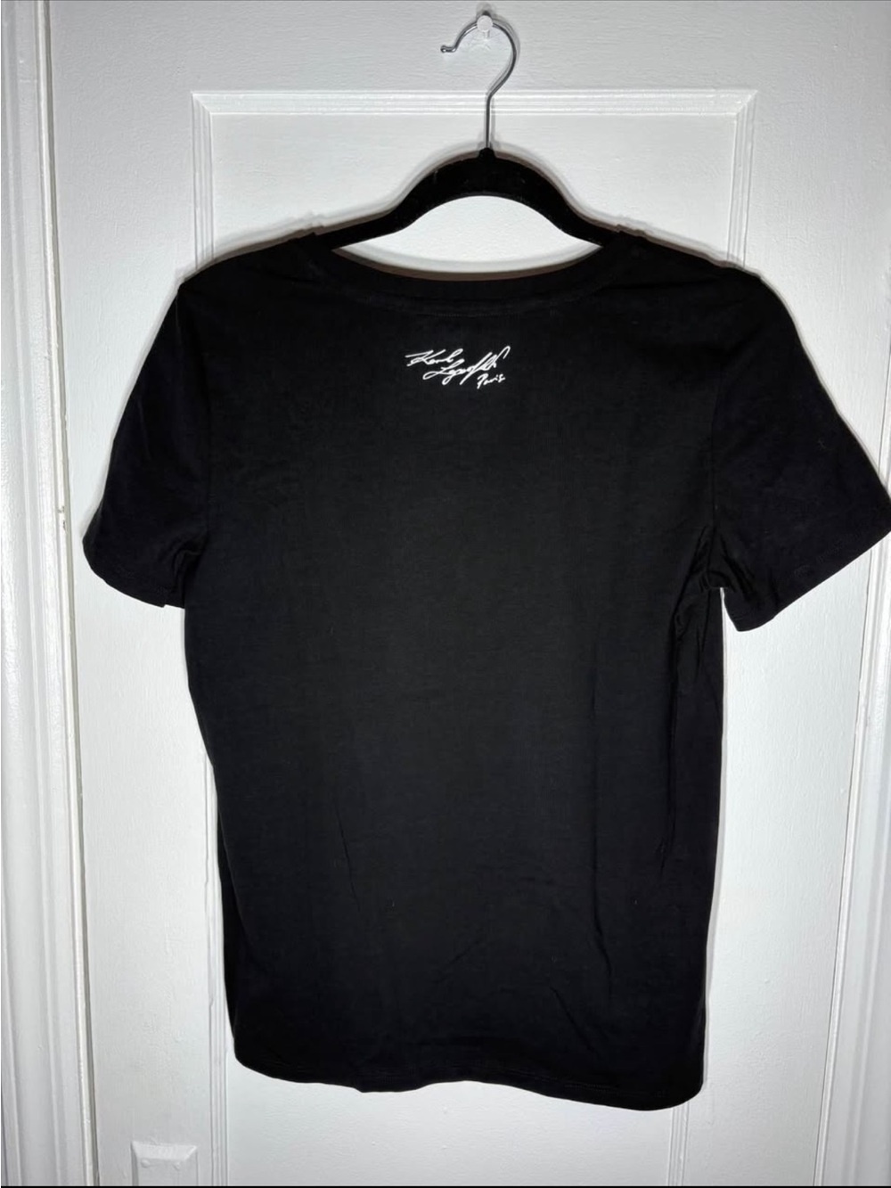 Karl Lagerfeld Black Tee with Pink Scooter Paris Graphic - Picture 5 of 11